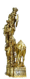 White Whale 27" Lord Krishna Idol with Nandi Cow Brass Statue Idol Showpiece Statue Sculpture Murti
