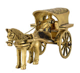 White Whale Antique Finish European Horse Cart Brass Showpiece Religious Strength Sculpture Idol