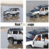 White Whale Diecast Metal Pullback Openable Doors Toy Cars with Flashing Light and Musical Sound for Car Collection Gifts Toys for Kids Boys and Girls Children (Silver)
