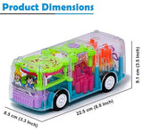 White Whale Transparent Gear Bus Musical Toy for Kids with 3D Light & Sound 360 Degree Rotating Battery Operated Toys