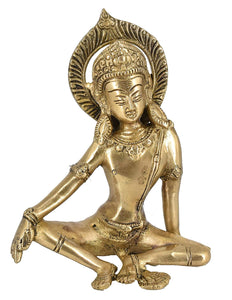 White Whale Brass Lord Indra Statue Figurine Home Décor Gifts Item