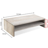 White Whale Wooden Style Computer Monitor Stand & Desktop Shelf