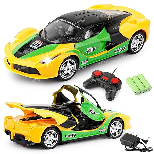 White Whale RC Car for Kids, Remote Control Car Toy Car/with Rechargeable Sports Racing Car Like Model with Openable Doors & Working Light Best Birthday Gift (Multicolor)