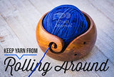 White Whale Handmade Indian Rosewood Wooden Yarn Bowl, Knitting Yarn Holder and Organizer - Perfect For Mother's Day!