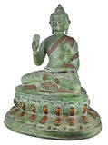 White Whale Brass Buddha Statue Murti for Home Decor Entrance Office Table Living Room Meditation Luck Gift Feng Shui Home Décor