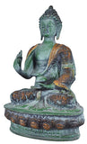 White Whale Brass Buddha Statue Murti for Home Decor Entrance Office Table Living Room Meditation Luck Gift Feng Shui Home Décor
