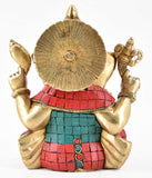 White Whale Brass Lord Ganesha  Statue Idol Home Decor Figurine