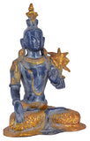 White Whale Brass Buddha Statue Murti for Home Decor Entrance Office Table Living Room Meditation Luck Gift Feng Shui Home Décor
