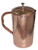 White Whale Hammered Pure Copper Luxury Jug  with 1 glasses, capacity 2100 ml