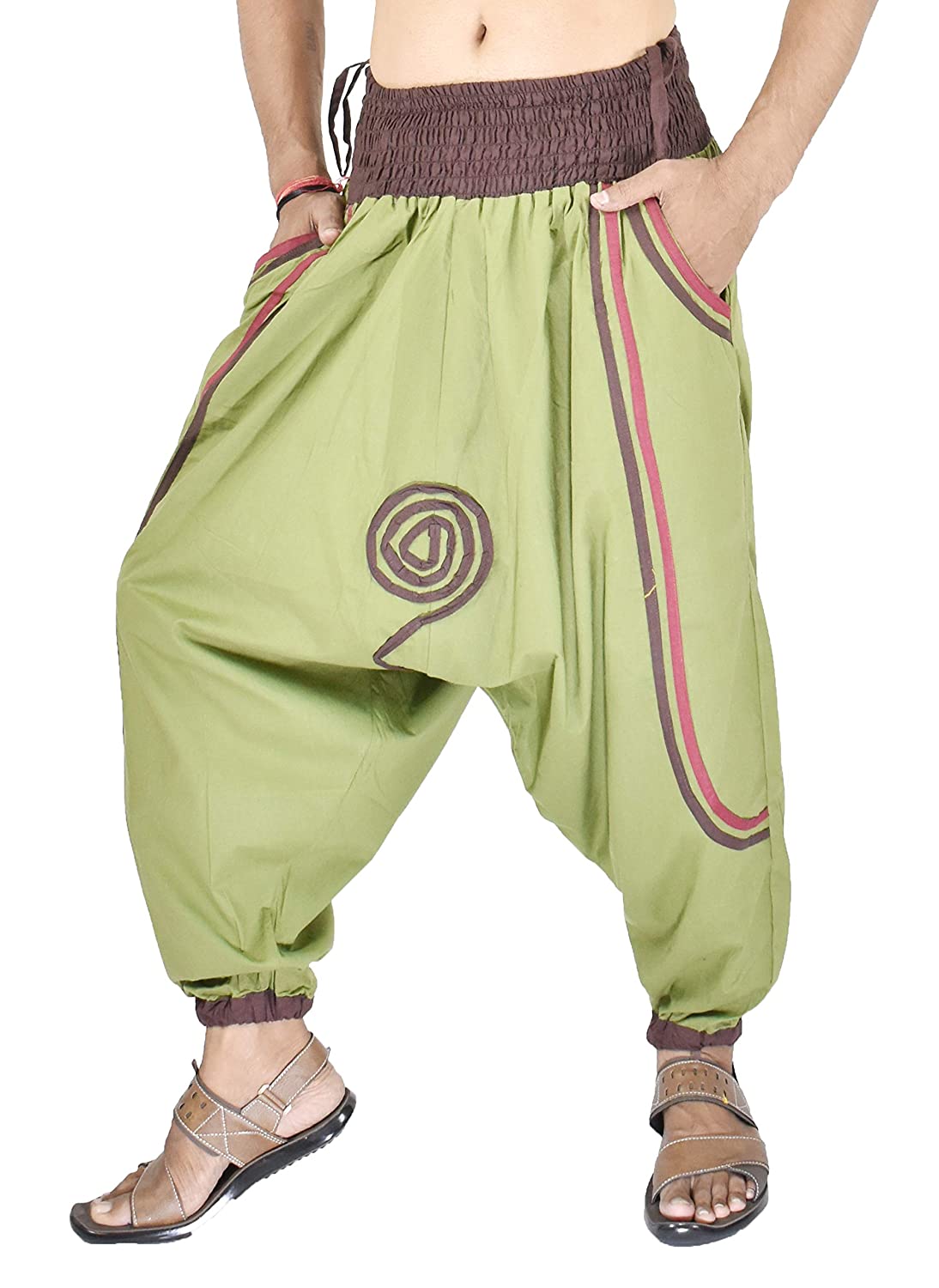 Men Women Summer Loose Baggy Hippie Pure Cotton Boho Gypsy Harem Pants Plus  Size