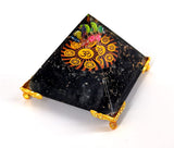 White Whale Tourmaline Orgone Pyramid Energy Generator Reiki Healing Crystal Chakra With Gold Stand Feng Shui Pyramid