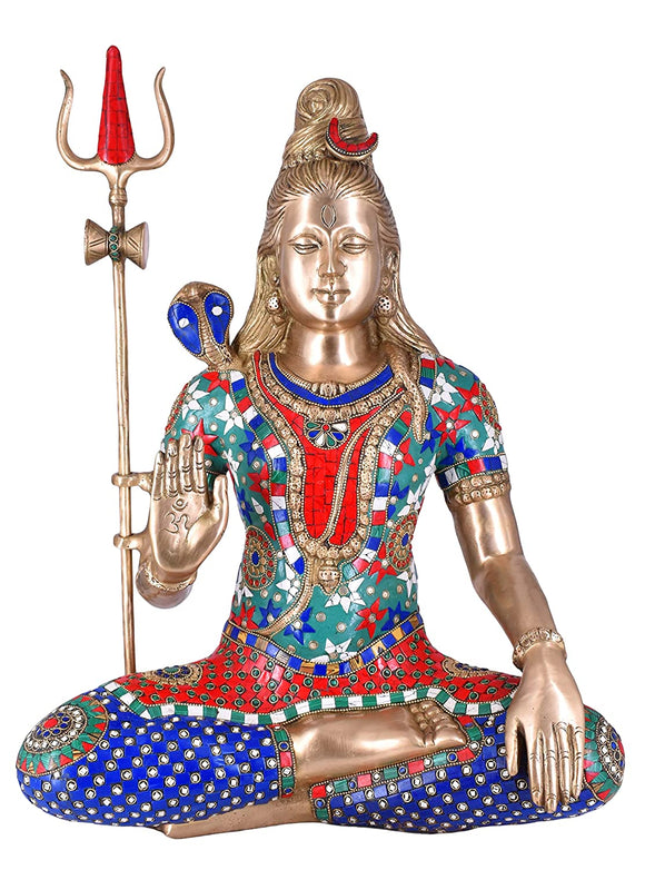 White Whale Lord Shiva Brass Statue Idol Sculpture Hindu God Natraja Shiv Figurine Home Decor