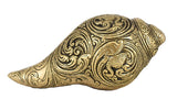 White Whale Brass Ganesha Shankh Statue With Sound for Pooja l Brass Conch for Home Décor