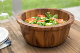 White Whale Wooden Salad Bowl With Lip