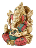 White Whale Brass Lord Ganesha  Statue Idol Home Decor Figurine