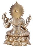 White Whale Maa Saraswati Brass Statue Religious Goddess Sculpture Idol Home Décor