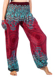 Whitewhale Women's Smocked Waist Harem Hippie Boho Yoga Palazzo Casual Pants