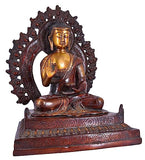 White Whale Brass Buddha Statue Murti for Home Decor Entrance Office Table Living Room Meditation Luck Gift Feng Shui Home Décor