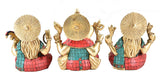 White Whale Brass Brass Lakshmi Ganesh Saraswati Statue Set Idol Home Decor Figurine