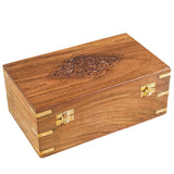 Whitewhale Tea Box Indian Rosewood Antique Treasure Storage Chest Box for Condiment Spice&Jewellery/Vintage Rustic Keepsake Trinket Organizer With Compartments/Handmade Decorative Sheesham Wood Caddy Tea Bag