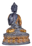 White Whale Brass Buddha Statue Murti for Home Decor Entrance Office Table Living Room Meditation Luck Gift Feng Shui Home Décor