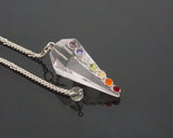 White Whale Crystal Gemstone Pendulum Dowsing Balancing Reiki Stone Pendulum