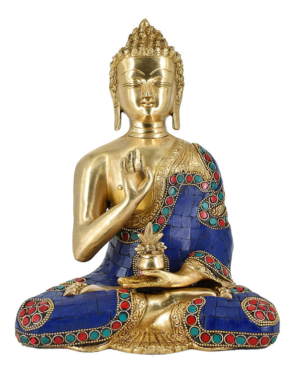 Whitewhale Abhaya Buddha Idol Tibet Buddha Brass Statue-Buddhist Buddhism Decorative Figurines