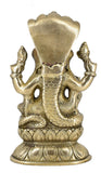 White Whale Lord Ganesh Murti Ganesha Idol Ganpati Bhagwan Brass Statue for Home Decoration Showpiece