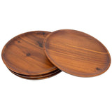 White Whale Wooden Round Serving Charger Plates - 11 inch Set of 4
