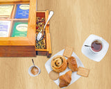 Whitewhale Tea Box Storage Natural Tea Chest Tea Bag Holder with Glass Window