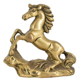 White Whale Little Antique Horse Brass Showpiece Religious Strength Sculpture Idol