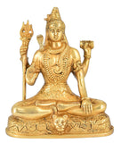 White Whale Brass Metal Lord Shiva Shankar Idol  Bhole Nath Bhagwan Murti Office Home Decor Showpiece Statue