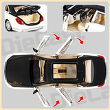 White Whale Metal Die cast Pullback Openable Doors Toy Cars with Flashing Light Musical Sound Car for Gifts Toys for Kids Boys and Girls Children (White)