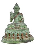 White Whale Brass Buddha Statue Murti for Home Decor Entrance Office Table Living Room Meditation Luck Gift Feng Shui Home Décor