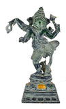 Whitewhale Lord Dancing Ganesha Brass Statue Religious Strength God Sculpture Idol