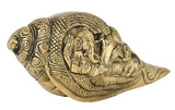 White Whale Brass Ganesha Shankh Statue With Sound for Pooja l Brass Conch for Home Décor