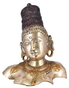 White Whale Brass Goddess Parvati Idol Figurine Home Decorative Showpiece