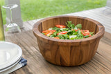 White Whale Wooden Salad Bowl With Lip