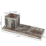 White Whale Wooden Desktop Office Supplies Organizer Tray with Removable Pencil Holder