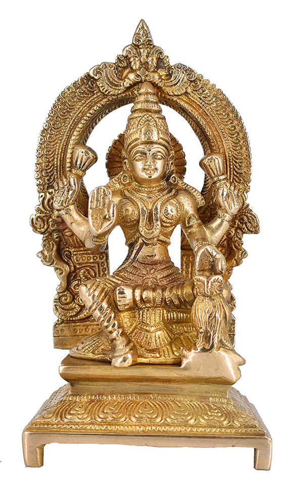 Whitewhale Brass Lakshmi Idol Hindu Lakshmi Goddess Statue Home Office Showpiece Decor