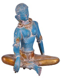White Whale Brass Sitting Lord Indra Dev Brass Idol Statue Office and Home Decor