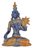 White Whale Brass Buddha Statue Murti for Home Decor Entrance Office Table Living Room Meditation Luck Gift Feng Shui Home Décor