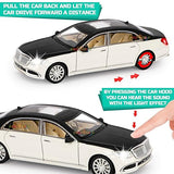 White Whale Metal Die cast Pullback Openable Doors Toy Cars with Flashing Light Musical Sound Car for Gifts Toys for Kids Boys and Girls Children (White)