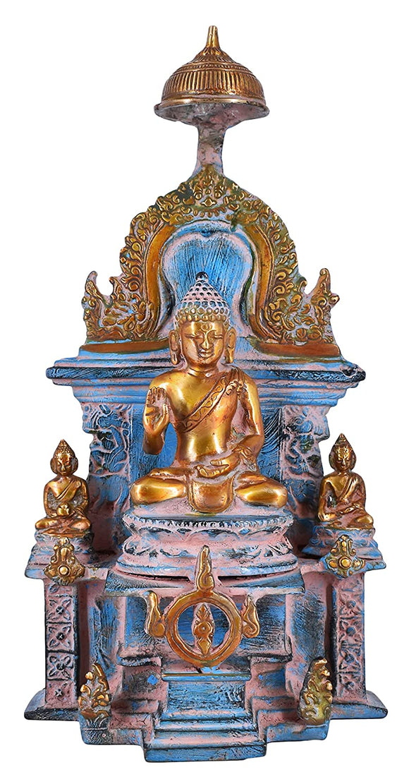 White Whale Brass Antique Buddha Idol Metal Sculpture Buddha Statue Brass Astmangal Pose Goddess Statue Home Decor Gift 
