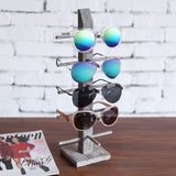 White whale Wooden 5-Pair Sunglasses Display Stand, Tabletop Retail Eyewear Rack