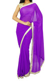 Whitewhale Bollywood Plain Georgette Saree Traditional Party/Wedding Wear