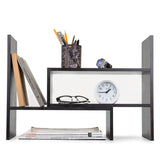 White Whale Wooden Desktop Storage Organizer Display Shelf Rack, Counter Top Bookcase
