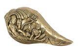 White Whale Brass Lord Vishnu Laxmi Shankh Statue With Sound for Pooja l Brass Conch for Home Décor