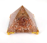 White Whale Orgone Pyramid Energy Generator Reiki Healing Crystal Chakra With Gold Stand Feng Shui Pyramid