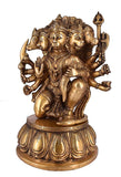 Whitewhale Large Unique Five Face Panchmukhi Hanuman Brass Statue Inlay Gemstone Hand Work Big Hindu God Lord Idol Figure